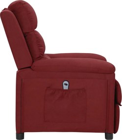 vidaXL Πολυθρόνα Ανακλινόμενη Ηλεκτρική Μπορντό Υφασμάτινη