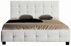 Κρεβάτι Mesa 326, Διπλό, Άσπρο, 160x200, Οικολογικό δέρμα, Τάβλες για Κρεβάτι, 168x215x107cm, 59 kg | Epipla1.gr