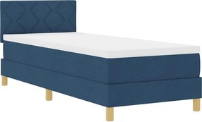 vidaXL LED Κρεβάτι με βάθρο με κεφαλάρι Μπλε 80 x 200 cm ύφασμα