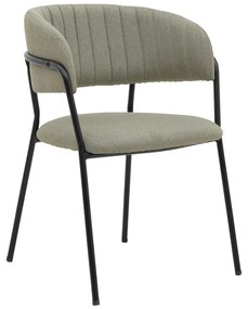 Chair Morel grey fabric-black metal leg 55x55x76cm 55x55x76 εκ.