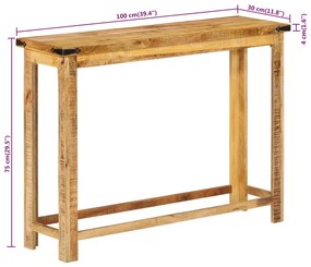 Τραπέζι Κονσόλα 100 x 30 x 75 εκ. από Μασίφ Ξύλο Μάνγκο - Καφέ