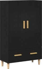 vidaXL Highboard Μαύρη Οξυά 70 x 31 x 115 εκ Επεξεργασμένο ξύλο