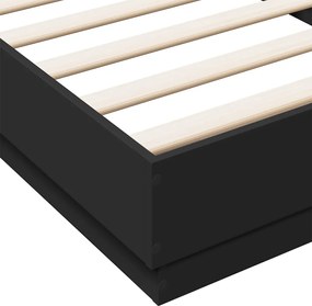 vidaXL Πλαίσιο Κρεβατιού Μαύρο 100x200 εκ. Επεξεργ. Ξύλο