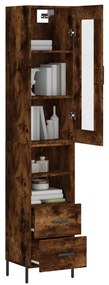 vidaXL Ντουλάπι Καπνιστή δρυς 34,5x34x180 εκ. από Επεξεργασμένο Ξύλο