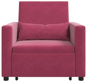 vidaXL Μονός καναπές-κρεβάτι Μπορντό 90 x 165 x 87 εκ. Βελούδο