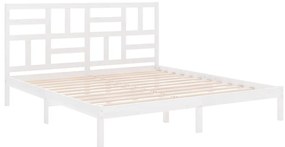 vidaXL Πλαίσιο Κρεβατιού Λευκό 180 x 200 εκ. Μασίφ Ξύλο Super King