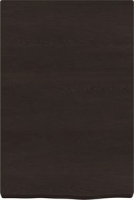 vidaXL Πάγκος Μπάνιου Σκούρο Καφέ 40x60x(2-6) εκ.Επεξεργ. Μασίφ Ξύλο