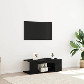 vidaXL Ντουλάπα τηλεόρασης με LED φώτα Μαύρη Δρυς 90x39x30 εκ από επεξεργασμένο ξύλο