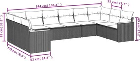 vidaXL Patio Sofa Set 10-θέσια Μικτό μπεζ