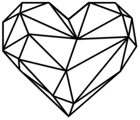 Διακοσμητικό τοίχου Heart Megapap μεταλλικό χρώμα μαύρο 47x40εκ.-GP052-0102