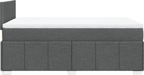 vidaXL Κρεβάτι Boxspring με Στρώμα Σκούρο Γκρι 120x200 εκ. Υφασμάτινο