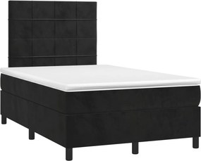 vidaXL Κρεβάτι Boxspring με Στρώμα Μαύρο 120 x 200 εκ. Βελούδινο