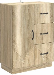 vidaXL Πλαϊνό γραφείο με συρτάρι Sonoma Δρυς 66 x 34,5 x 87 εκ.