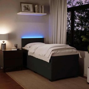 vidaXL Κρεβάτι Boxspring με Στρώμα Μαύρο Single Βελούδινο