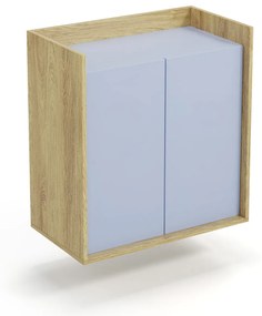 MOBIUS cabinet 2D color: hikora oak/light blue DIOMMI V-PL-MOBIUS-SZAFKA_2D-NIEBIESKI