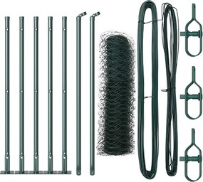 vidaXL Στύλος Περιφράξεων Πράσινο 10 x 0,5 μ (δίχτυ 50 mm)