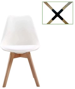 Καρέκλα Martin ΕΜ136,10 White 49x54x82cm Σετ 4τμχ Wood, Polypropylene