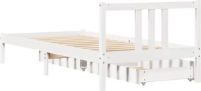vidaXL Σκελετός Κρεβ. Χωρίς Στρώμα Λευκό 90x200 εκ Μασίφ Πεύκο