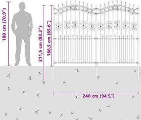 vidaXL Φράχτης Κήπου Kampen Λευκό 240 x 228 εκ