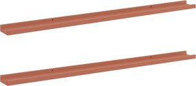 vidaXL Ράφι Τοίχου Επιτοίχιο 2 pcs Κόκκινο 115 x 9 x 3 cm