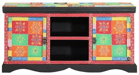 vidaXL Ντουλάπι TV Πολύχρωμο 100 x 35 x 50 εκ Μασίφ ξύλο μάνγκο