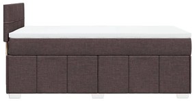 Κρεβάτι Boxspring με Στρώμα Σκούρο Καφέ 100x200 εκ. Υφασμάτινο - Καφέ