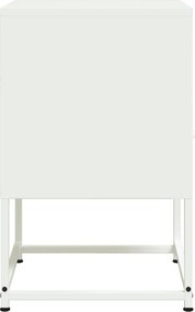 vidaXL Κομοδίνα 2 τεμ. Λευκό 36x39x60,5 εκ. από Χάλυβα
