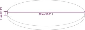 vidaXL Επιφάνεια Τραπεζιού Στρογγυλή Αν. Καφέ Ø90x1,5 εκ. Ξύλο Δρυς