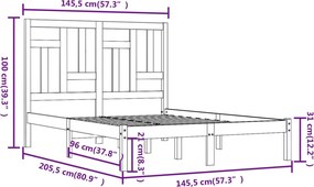 vidaXL Σκελετός Κρεβ. Χωρίς Στρώμα Λευκό 140x200 εκ Μασίφ Πεύκο