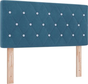 vidaXL Κρεβάτι box spring με στρώμα Μπλε 100 x 200 cm Βελούδο