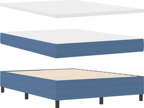 vidaXL Κρεβάτι με ελατήρια Μπλε και άσπρο 160 x 200 cm