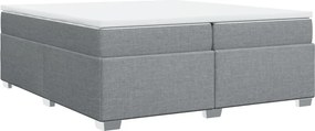 vidaXL Κρεβάτι Boxspring με Στρώμα Ανοιχτό Γκρι 200x200 εκ. Υφασμάτινο