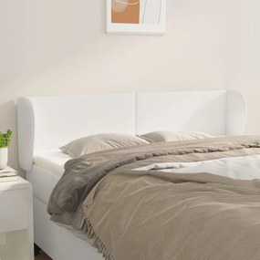 vidaXL Κεφαλάρι με Πτερύγια Λευκό 147 x 23 x 78/88 εκ. Συνθετικό Δέρμα