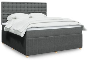 ΚΡΕΒΑΤΙ BOXSPRING ΜΕ ΣΤΡΩΜΑ ΣΚΟΥΡΟ ΓΚΡΙ 180X200 ΕΚ ΥΦΑΣΜΑΤΙΝ 3292150