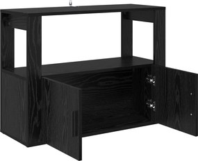 vidaXL Πλαϊνό γραφείο Μαύρη δρυς 80 x 30 x 60 cm Επεξεργασμένο ξύλο
