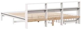 vidaXL Κρεβάτι Βιβλιοθήκη Χωρίς Στρώμα 200x200 εκ Μασίφ Ξύλο Πεύκου