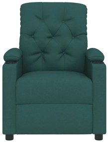 vidaXL Πολυθρόνα Ανακλινόμενη Σκούρο Πράσινο Υφασμάτινη