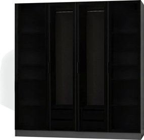 Τετραφυλλη Ντουλαπα Ανθρακι/Μαυρο KALEO 52x315x210