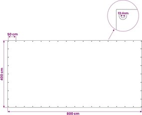 vidaXL Μουσαμάς με Ύφανση Leno Λευκός 4x8 μ. 140 γρ./μ²