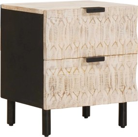 vidaXL Κομοδίνο 2 pcs Λευκό 40 x 33 x 46 εκ. Στερεό ξύλο μάνγκο