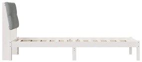 vidaXL Σκελετός Κρεβατιού με Επενδεδυμένο Κεφαλάρι Λευκό 80 x 200 cm