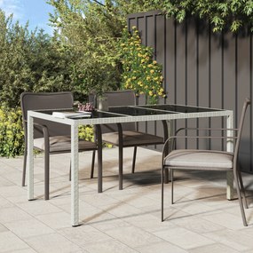 vidaXL Τραπέζι Κήπου Λευκό 150x90x75 εκ. Πολυ Ρατάν