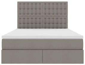 vidaXL Κρεβάτι με αποθηκευτικό χώρο και LED Taupe 140 x 190 cm