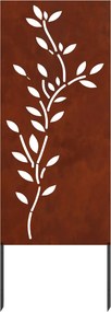 vidaXL Οθόνη Ιδιωτικότητας Κήπου Floral Σκ rusty 50 x 140 εκ