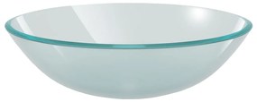 vidaXL Νιπτήρας Μπάνιου με Βρύση&amp; Βαλβίδα Πατητή από Θωλό Ψημένο Γυαλί