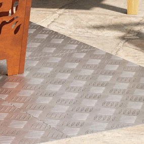 vidaXL Σκαλοπάτι Ορθογώνιος 4 pcs Ασημί 70 x 50 cm Αλουμίνιο