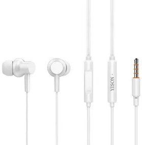 YISON earphones με μικρόφωνο X2, 3.5mm, 1.36m, λευκά