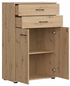 Σιφονιέρα Boston CU116, Artisan δρυς, Με συρτάρια και ντουλάπια, 122x80x37cm