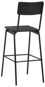 vidaXL Καρέκλες Μπαρ 2 τεμ. Μαύρες από Μασίφ Κόντρα Πλακέ και Ατσάλι