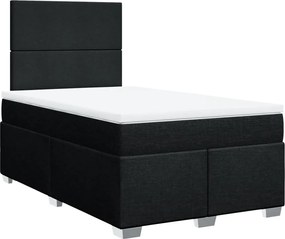 vidaXL Κρεβάτι Boxspring με Στρώμα Μαύρο 120x190 εκ. Υφασμάτινο